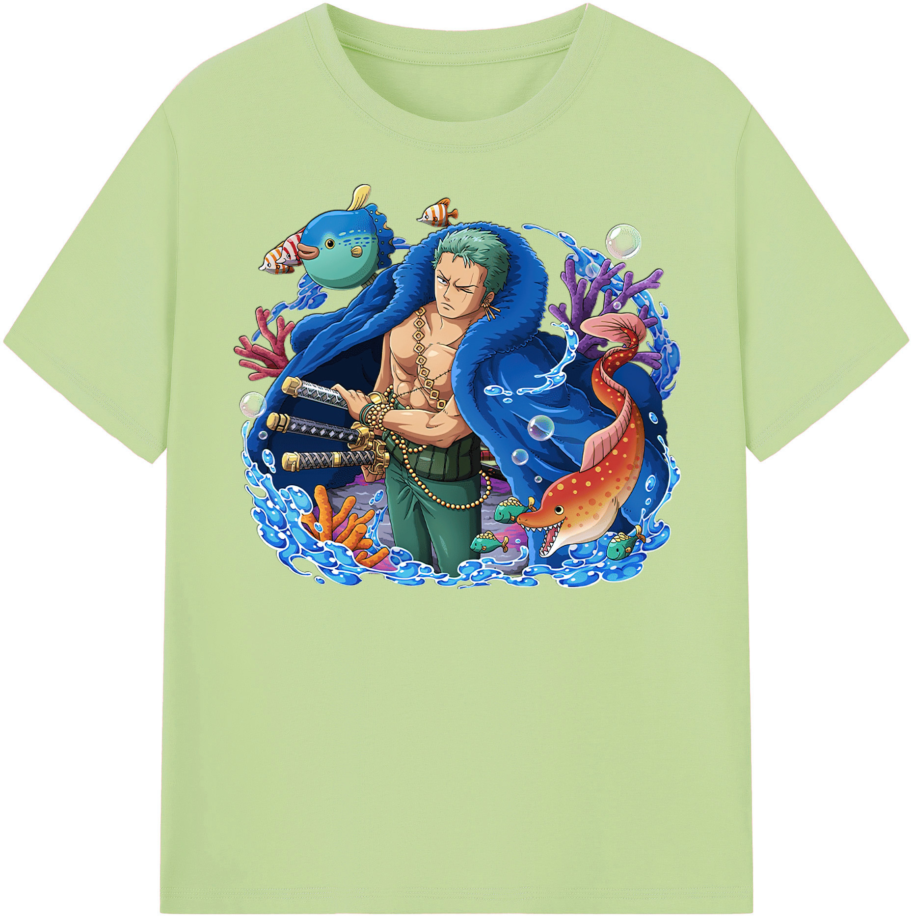 ワンピース ロロノア・ゾロ ONE PIECE Roronoa Zoro 綿100％半袖Tシャツ（フロントプリント）